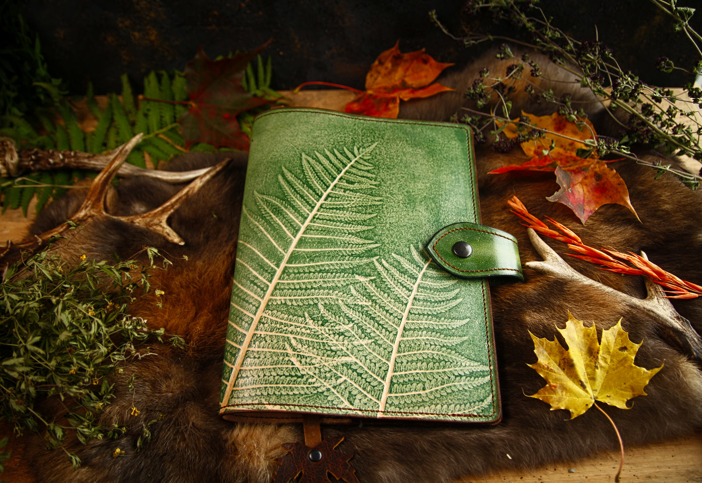 Höstligt anteckningsbokomslag • Fern Notebook • Dagbok