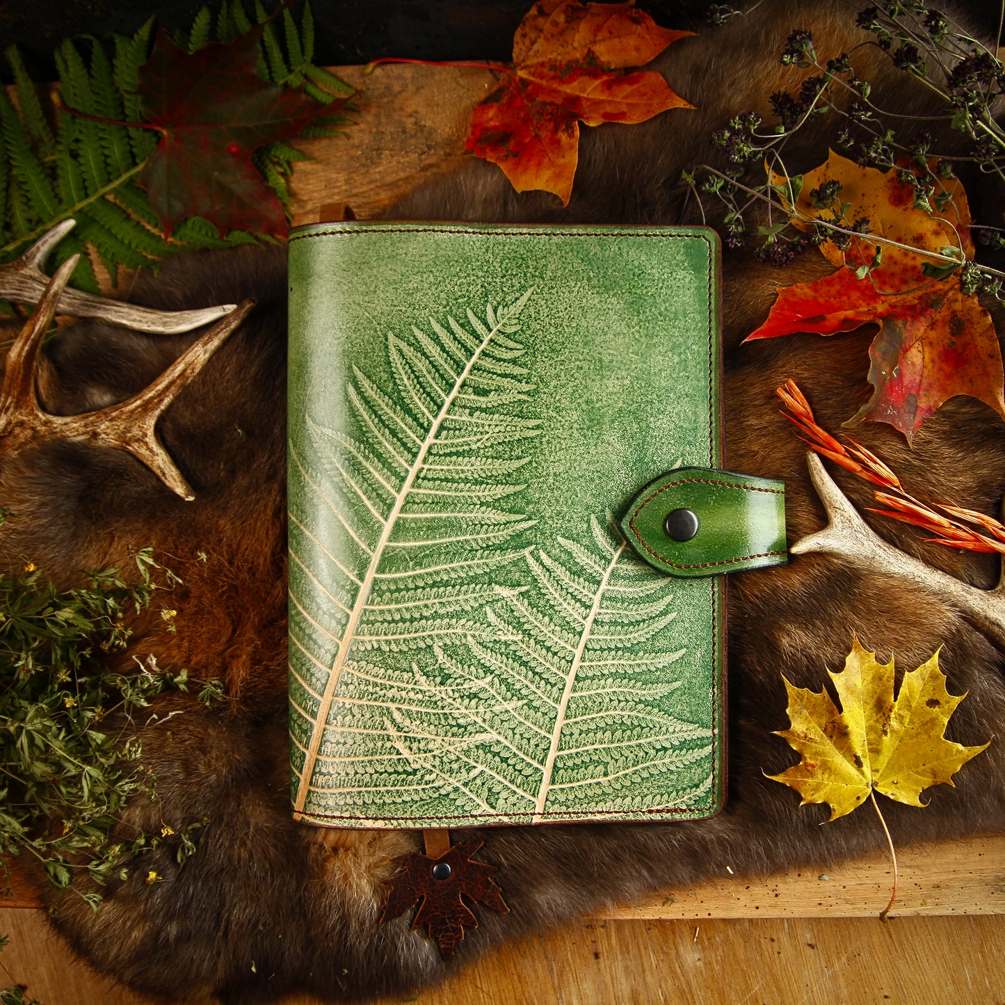 Höstligt anteckningsbokomslag • Fern Notebook • Dagbok