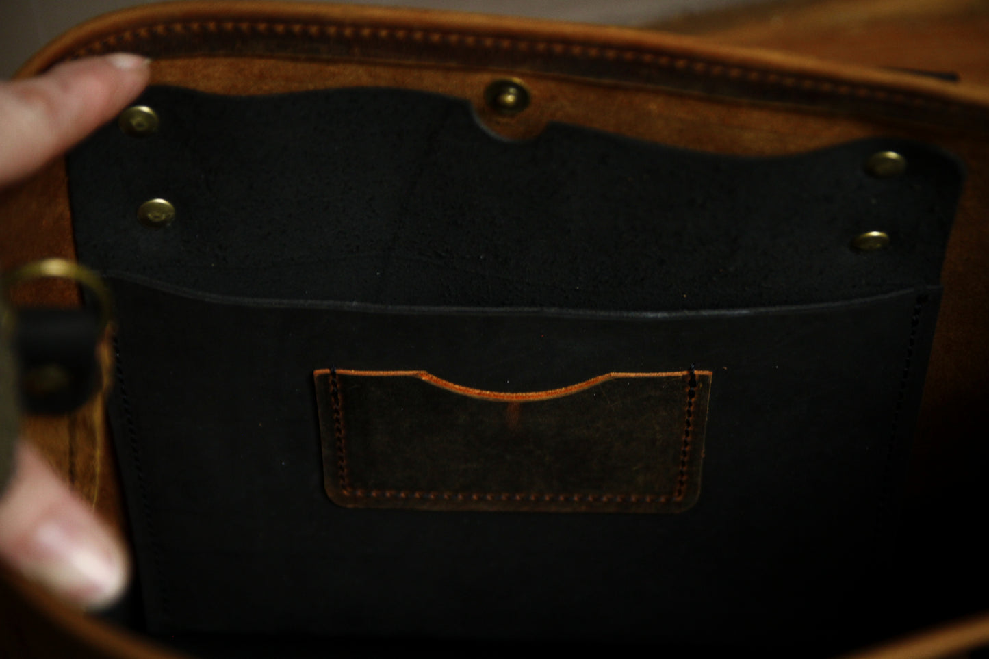 Alltags Shopper Tasche im Kontrast-Design • Leder Shopper