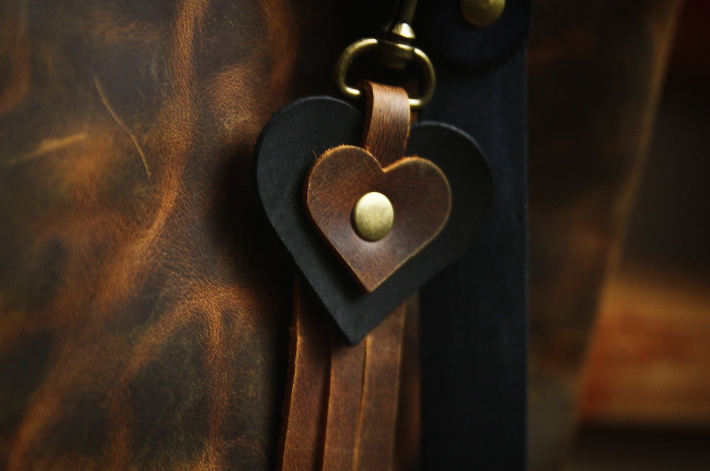 Alltags Shopper Tasche im Kontrast-Design • Leder Shopper