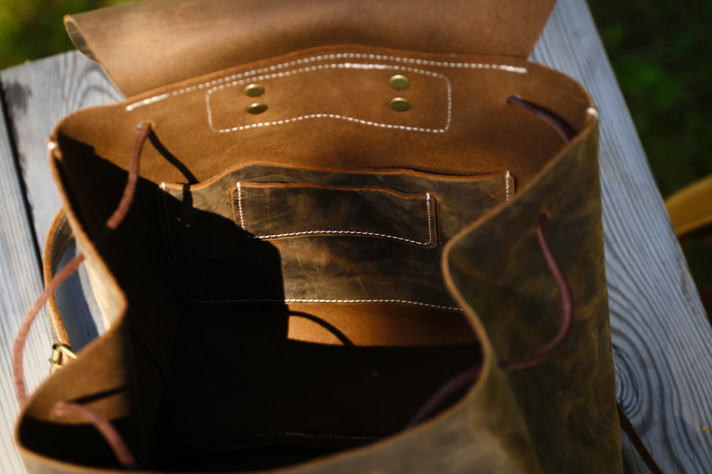 "Asymetric" leather backpack