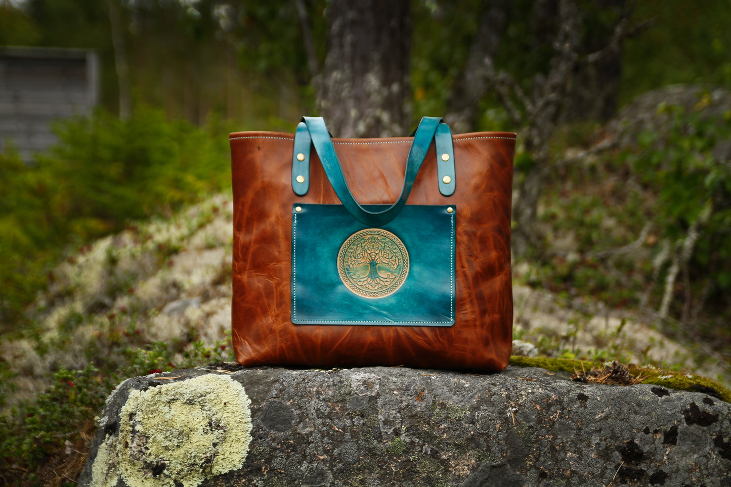 Baum des Lebens • Leder Shopper • mit Innentasche • Shopper Tasche