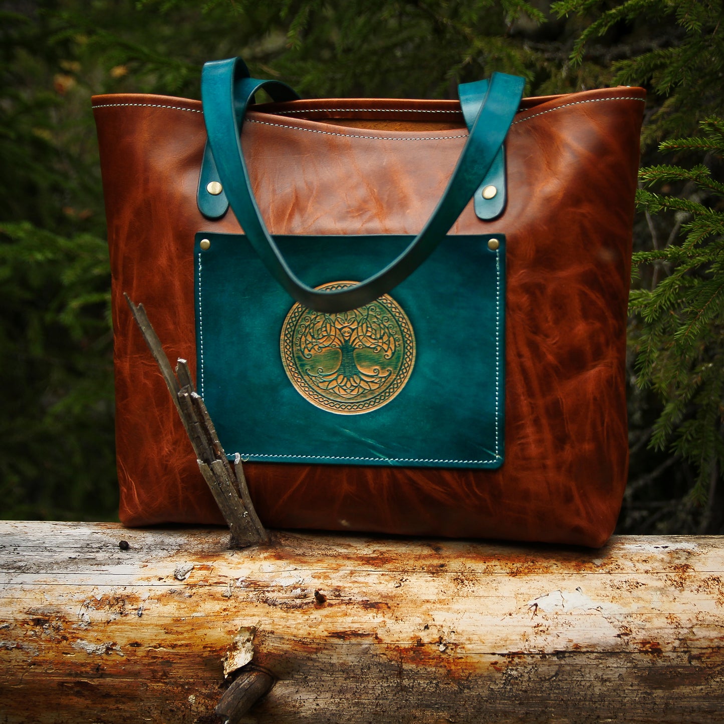 Baum des Lebens • Leder Shopper • mit Innentasche • Shopper Tasche