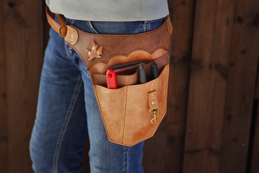 Garten Werkzeuggürtel Leder Links – Für Linkshänder, Handmade