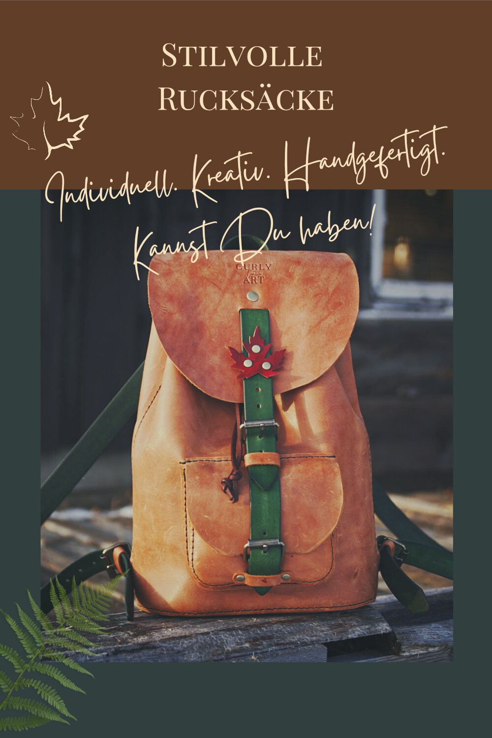 Small leather backpack with inner pocket