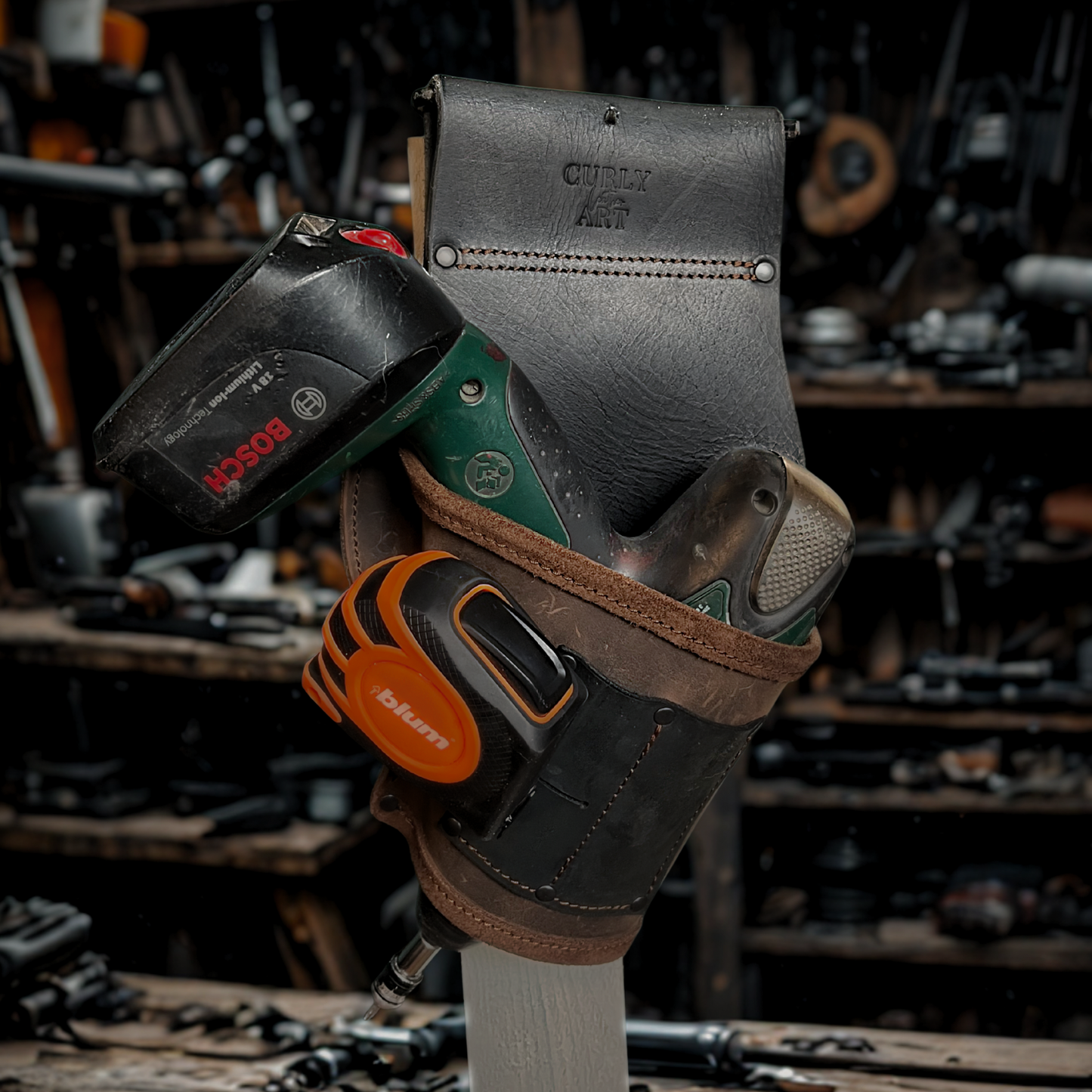 Akkuschrauber Modul - Akkuschrauberhalter Leder – Werkzeuggürtel