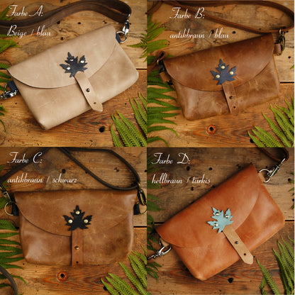 Moderne Crossbody Bag für Damen aus echtem Leder ♥ kleine Umhängetasche