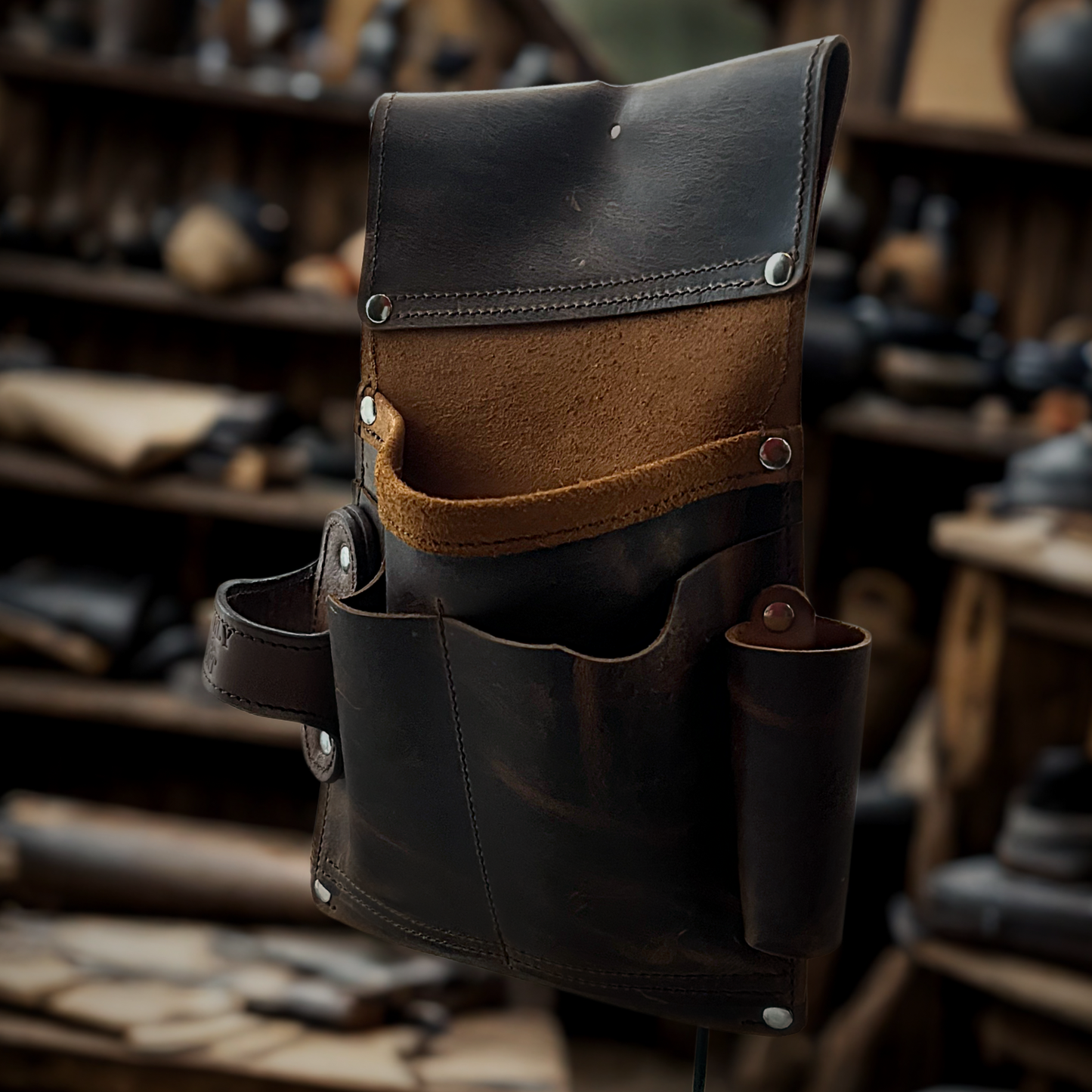 Werkzeugtasche Leder – Allroundmodell 2 rechts – Werkzeuggürtel Leder