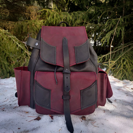 "New Adventure" Großer Leder Rucksack