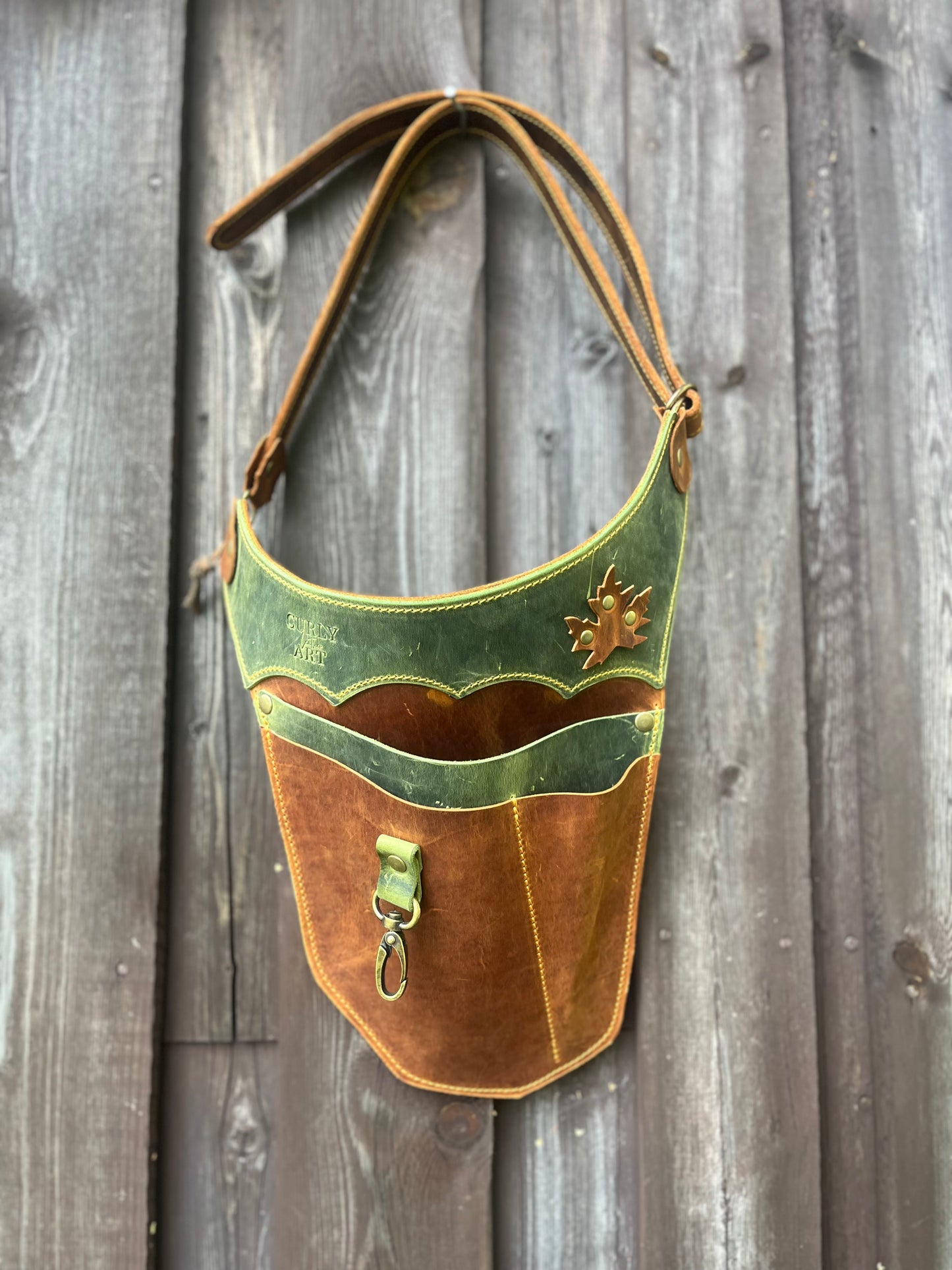 Gartenwerkzeuggürtel aus Leder mit Wunschname