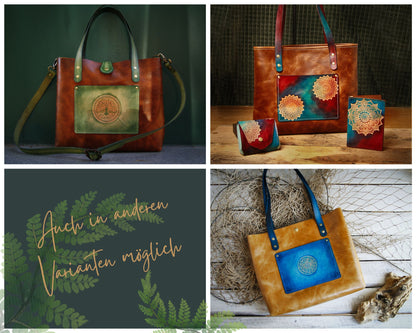 Mandala • Leder Shopper • mit Innentasche • Shopper Tasche