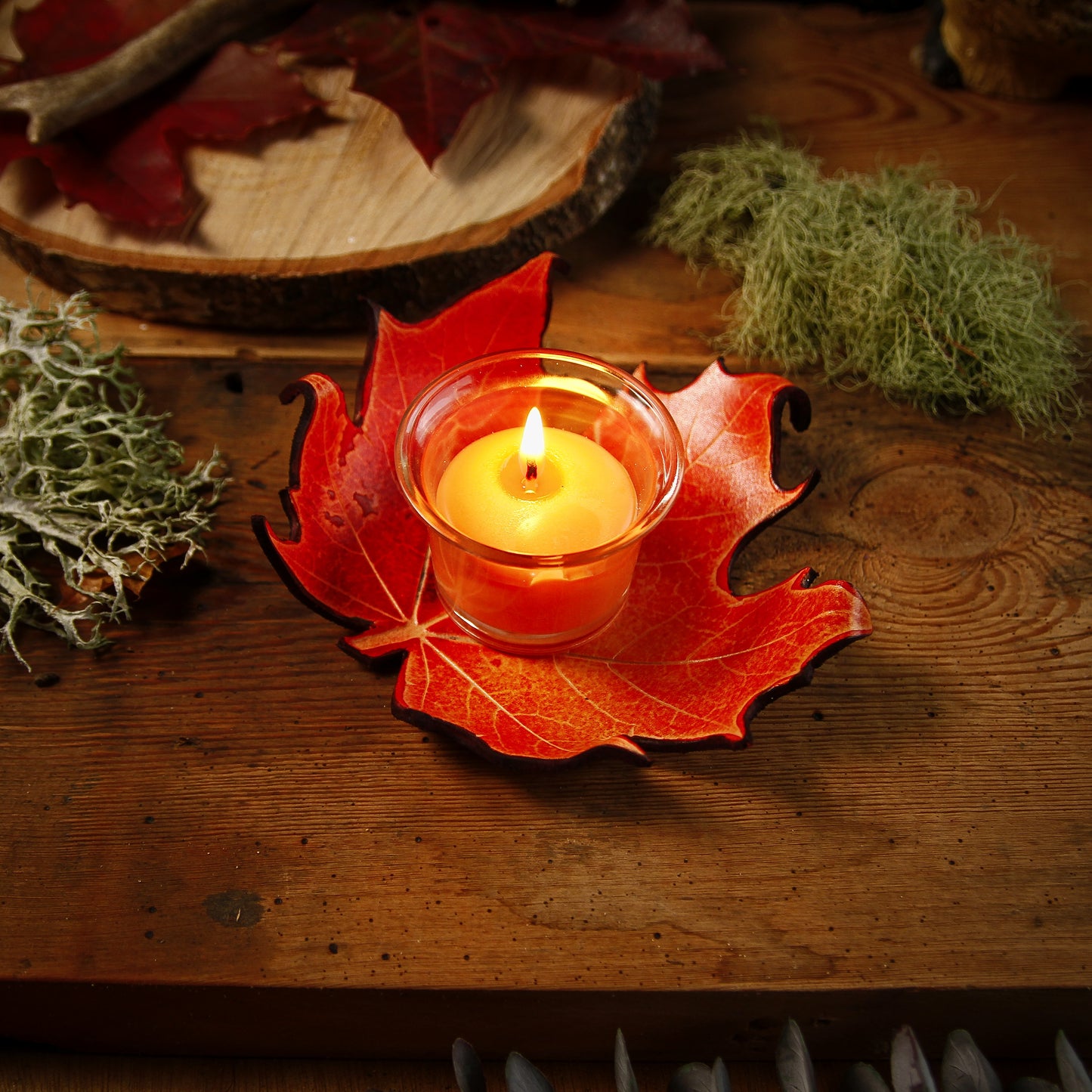 Herbstlicher Kerzenhalter / Teelicht 🍁✨