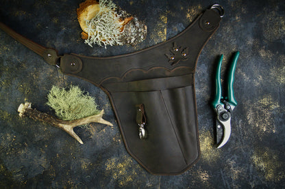 Garden Tool Belt Leather/Florist Tool Belt/Right Body Side/Farm Belt/Garden Tool Belt/Tool Waist Bag Leather