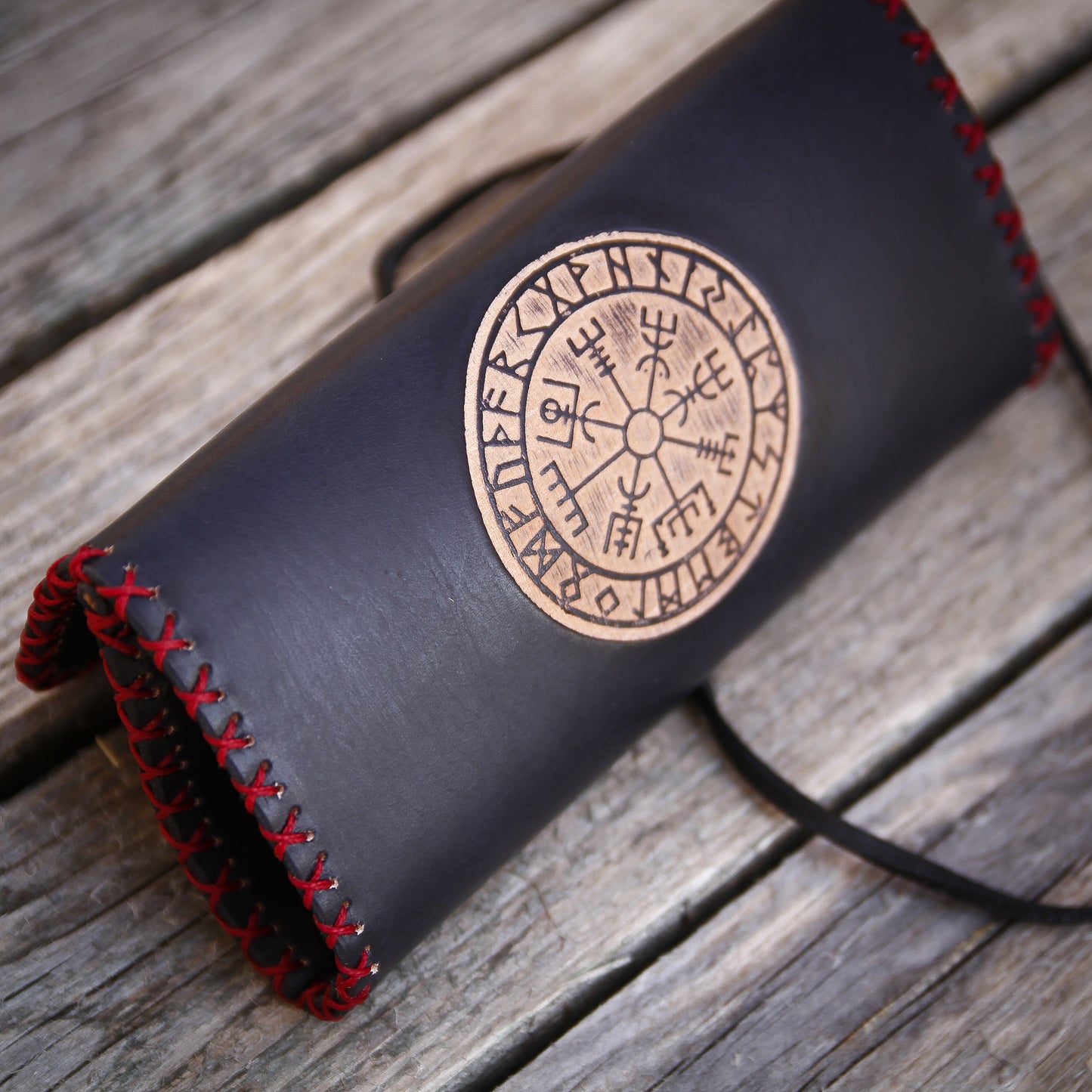 Tobacco pouch leather // tobacco pouch leather // Vegvisir // Nordic compass // rolling bag leather // gift Father's Day // gift for smokers