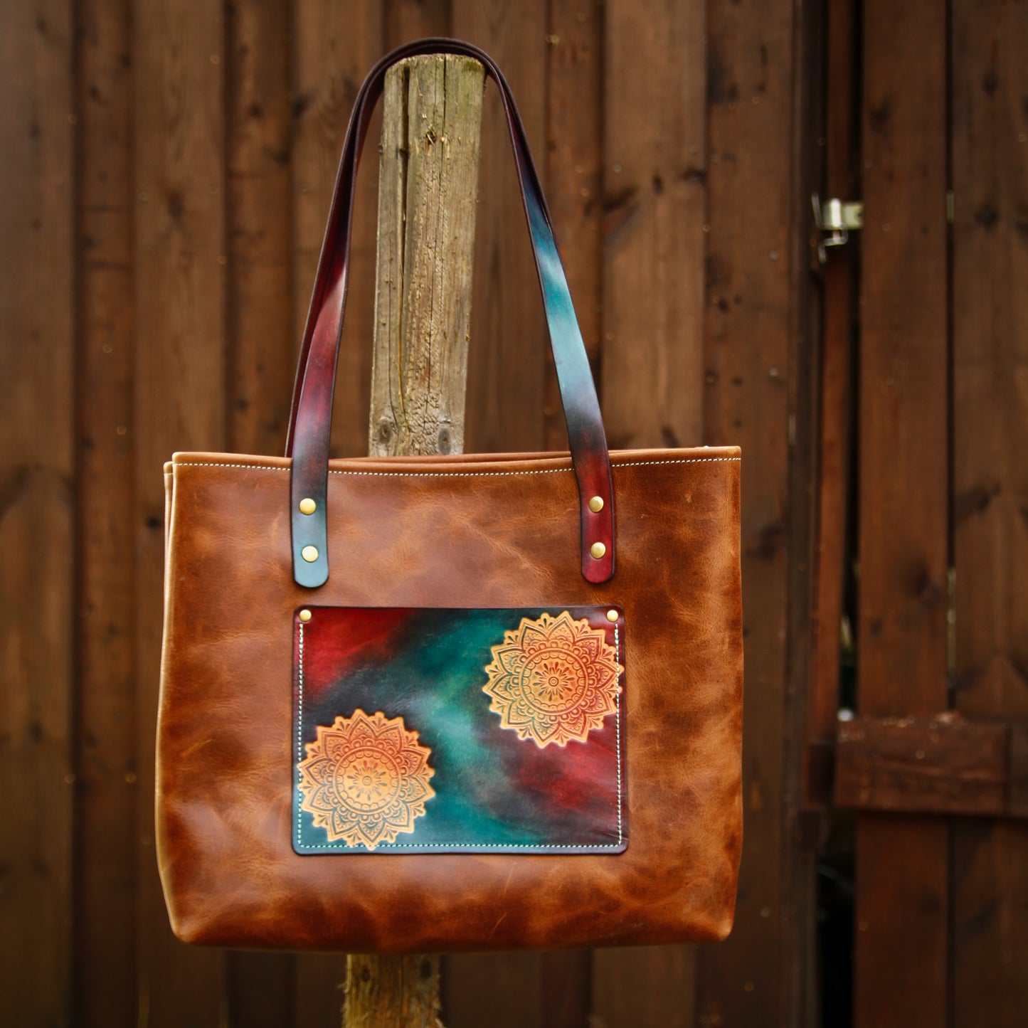 Mandala • Leder Shopper • mit Innentasche • Shopper Tasche