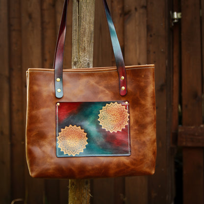 Mandala • Leder Shopper • mit Innentasche • Shopper Tasche