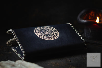 Tobacco pouch leather // tobacco pouch leather // Vegvisir // Nordic compass // rolling bag leather // gift Father's Day // gift for smokers