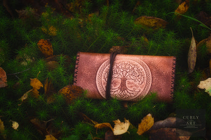 Tobacco pouch made of leather/tobacco pouch leather/tobacco pouch personalized/tobacco pouch Viking/tobacco pouch leather Tree of Life/Father's Day