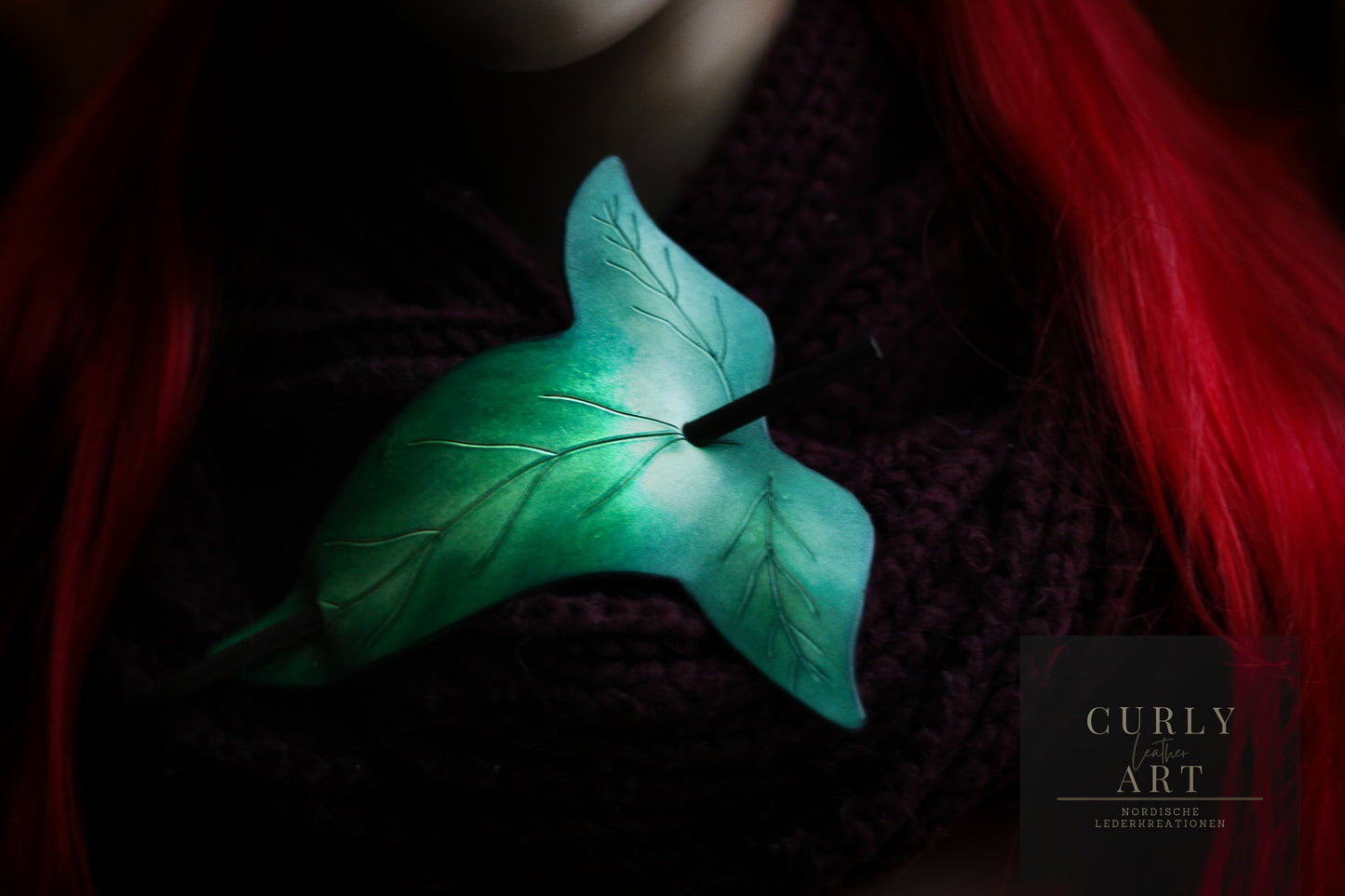 Hair clip with rod/elven leaf hair clip/hair clip Lord of the Rings/leaf hair clip leather/Lorien leaf/hair pin leather