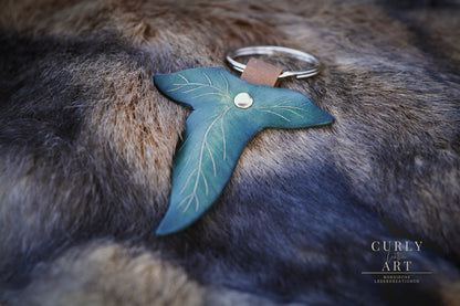 Lord of the Rings Elven Leaf Leather Keyring