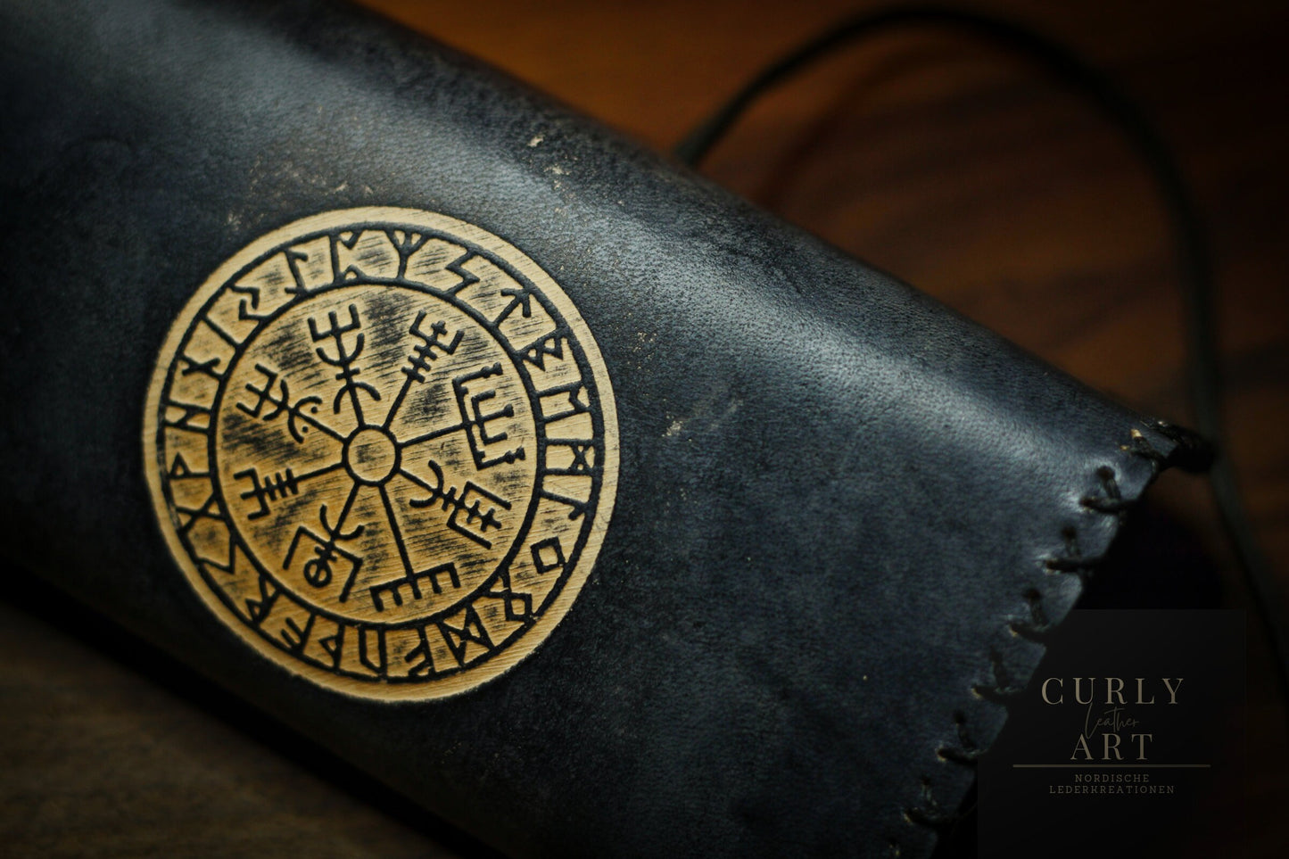 Tobacco pouch leather/tobacco pouch leather/tobacco pouch Vegvisir/Norse compass/rolling tobacco pouch/roll pouch leather/Father's Day gift