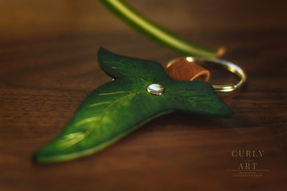 Lord of the Rings Elven Leaf Leather Keyring