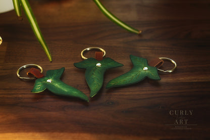 Lord of the Rings Elven Leaf Leather Keyring