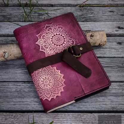 Mandala notebook/leather notebook/leather notebook/notebook cover A5/travel journal A5/A5 pad/mother's day gift