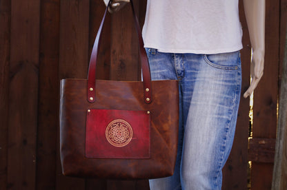 Leder Shopper mit Innentasche,  Medusa Design