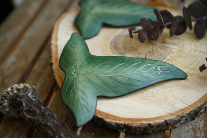 Elven leaf hair clips made of leather/hair clips/hair clip leather/hair accessories leather/hair clip large/Lord of the Rings