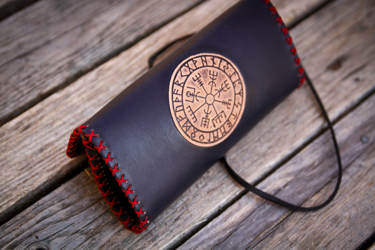 Tobacco pouch leather/tobacco pouch leather/tobacco pouch Vegvisir/Norse compass/rolling tobacco pouch/roll pouch leather/Father's Day gift